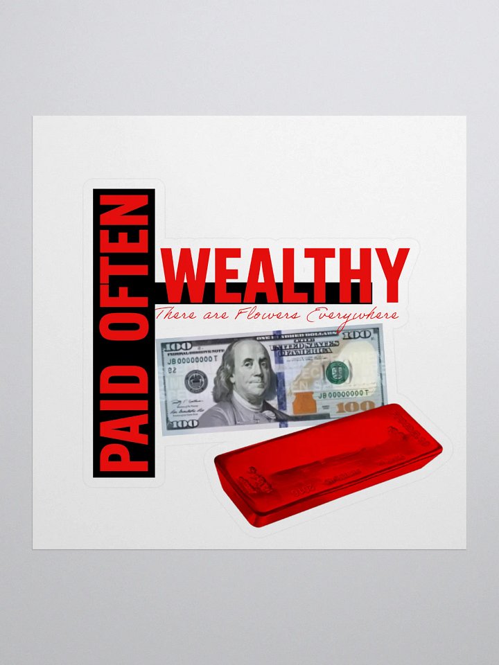 RED STAMPED Wealthy & Paid Often Logo Sticker product image (1)