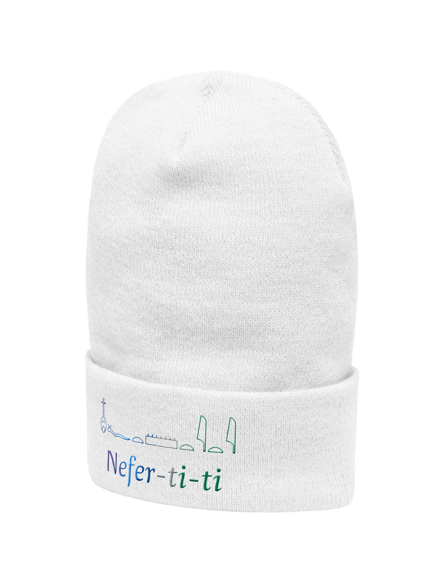 Winter Beanie — Light of Nefertiti (Nefer-ti-ti - 𓄤𓆑𓏏𓏠𓏏𓇋𓏏𓇋 ) product image (5)