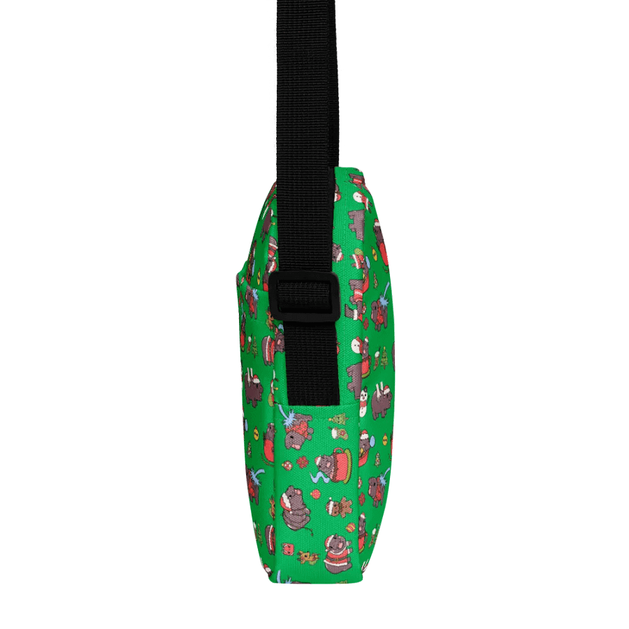 MOODENG'S GREEN CHRISTMAS UTILITY CROSSBODY BAG! product image (7)