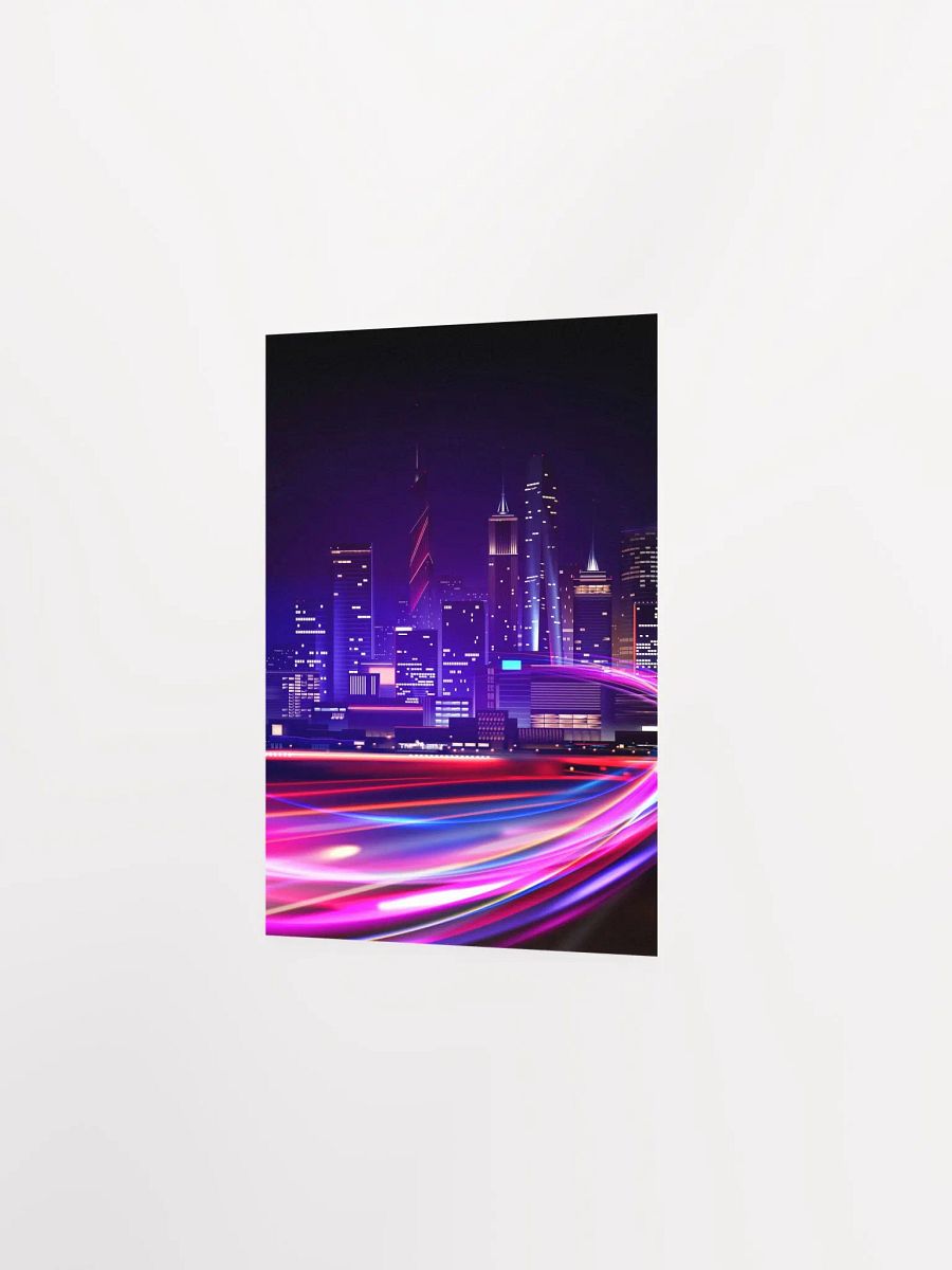 Neon city: fast lights #2 (synthwave/vaporwave/retrowave/cyberpunk) — aesthetic poster product image (7)