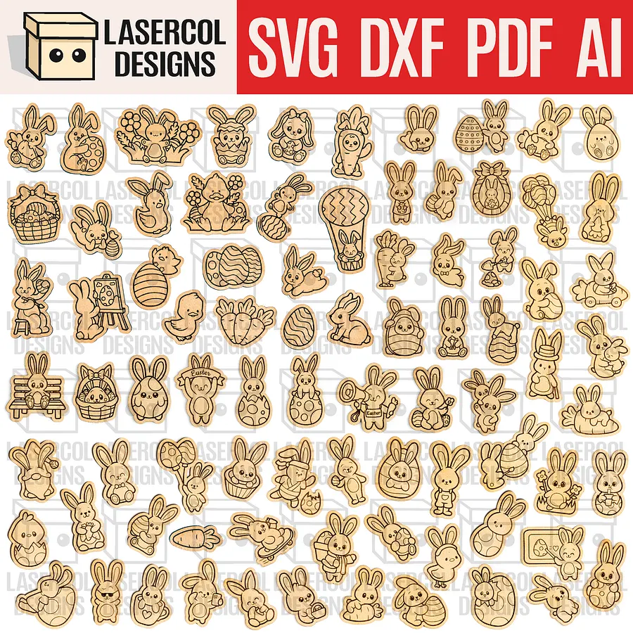 Easter Bunny DIY Paint Kit (+80 Bundle) - Laser Cut Files product image (1)
