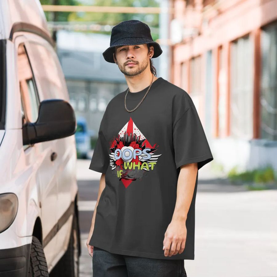 OOPS WHAT IF Tee, Vintage Faded Shirt, Bold Graphic Gift product image (4)