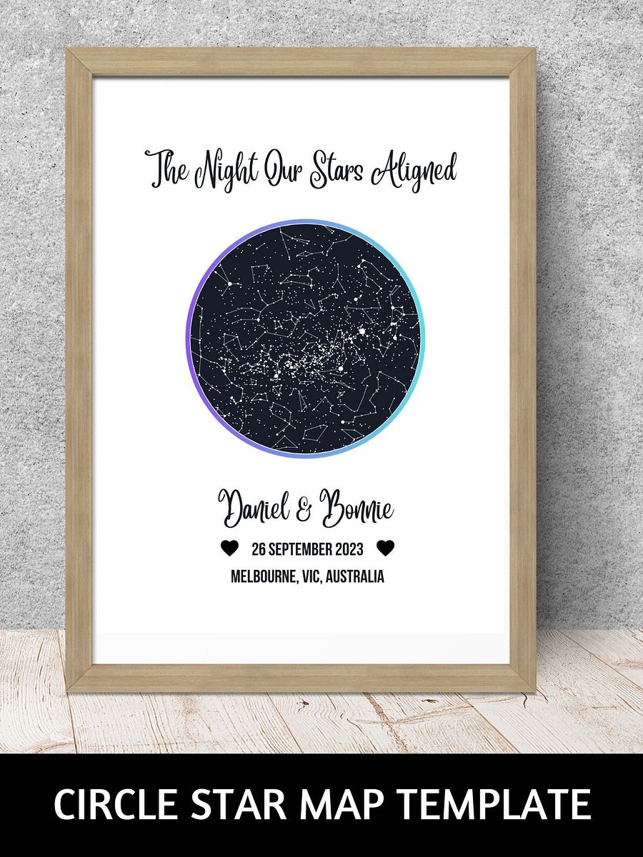 DIY Star Map Circle Heart Shapes Canva Templates product image (2)