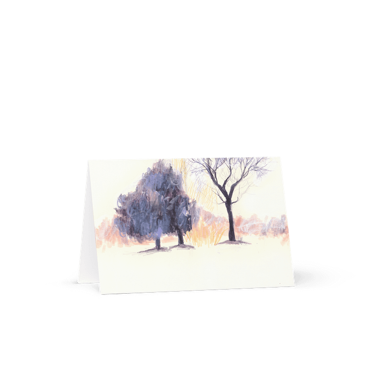 Three Trees in Snow Greeting Card - Original Sketchbook Art product image (1)