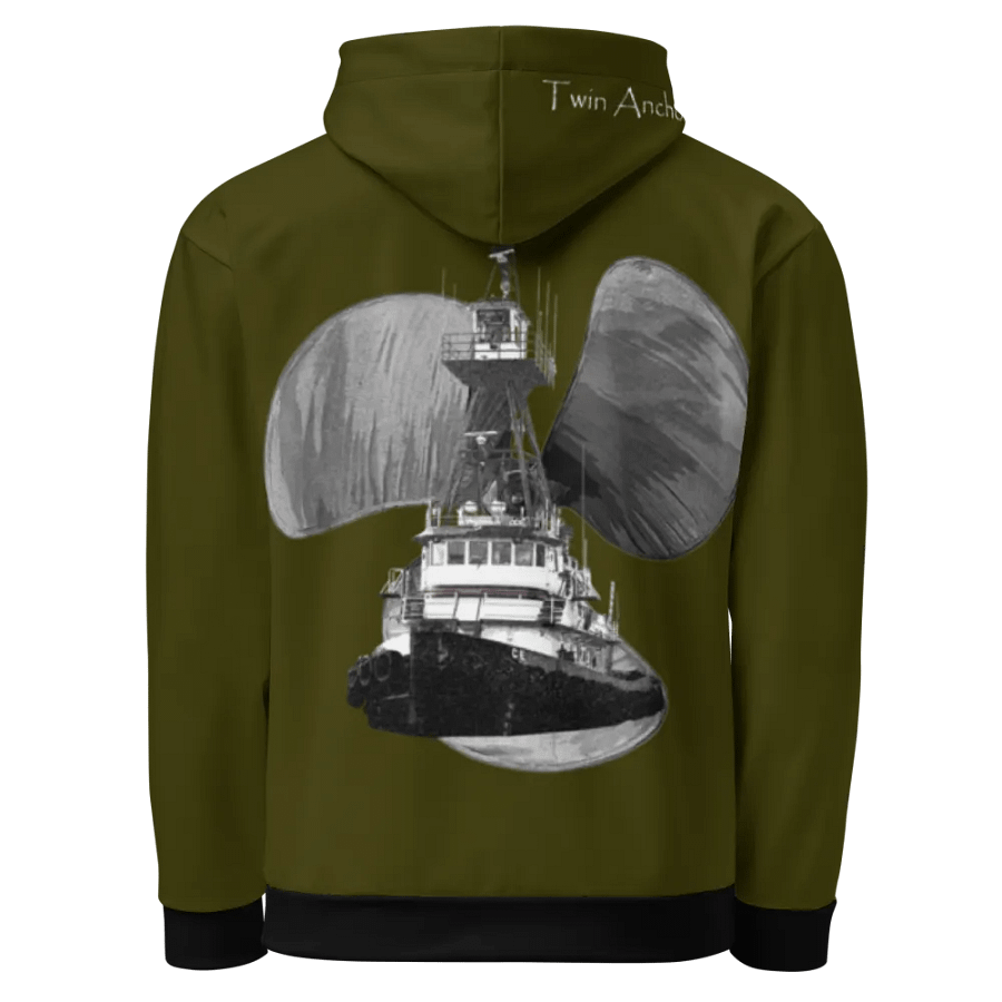 Green Three blade prop Tug CE Hoodie product image (4)