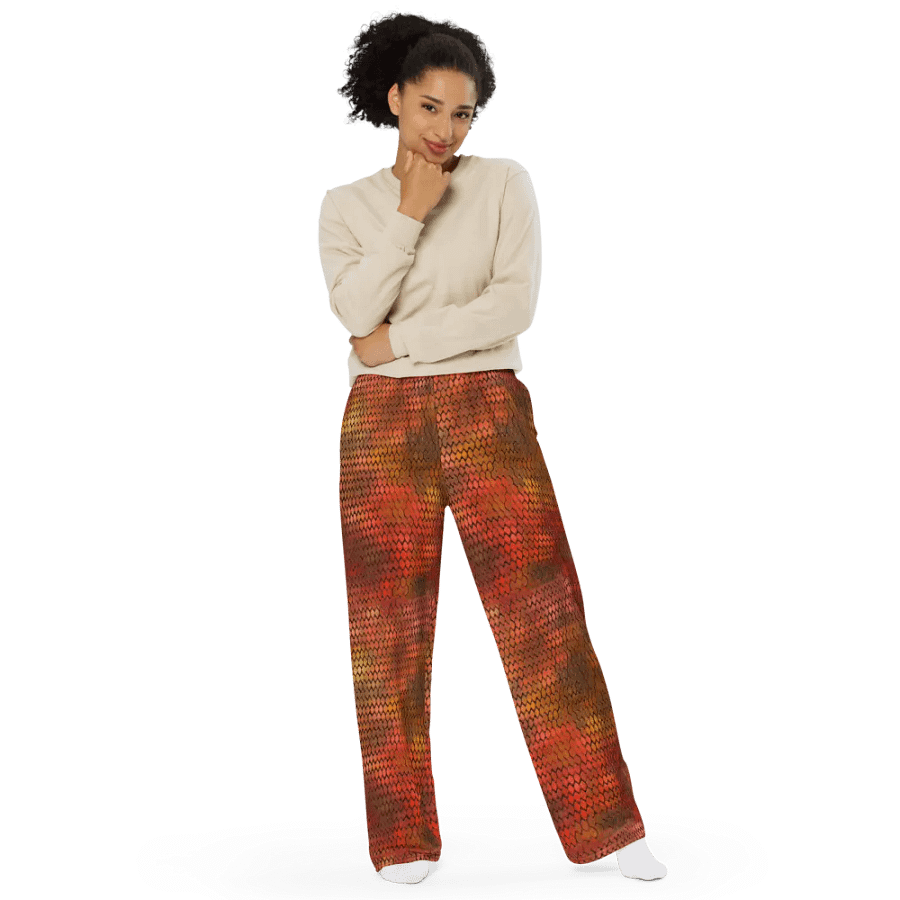 Orange Dragon Scales Wideleg Pants product image (11)