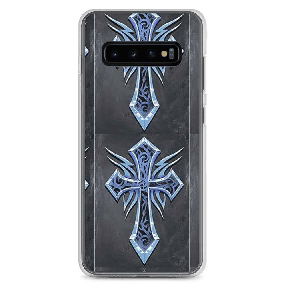 Swirling Blue Crosses Clear Samsung® Case product image (2)