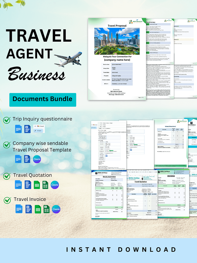 Travel Agent Business Documents Bundle
