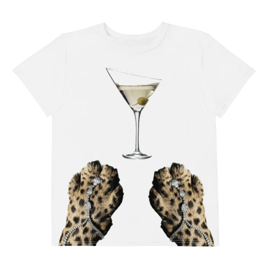 Leopard Martini Youth Baby Tee product image (1)