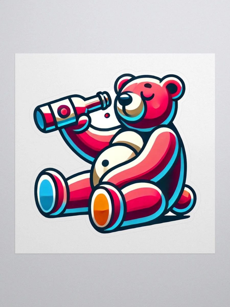 Drunk Teddy Bear Sticker product image (1)