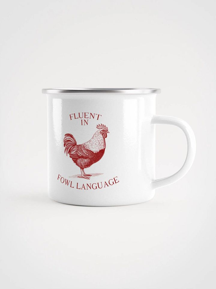 "Fluent in fowl language" ceramic mug product image (1)