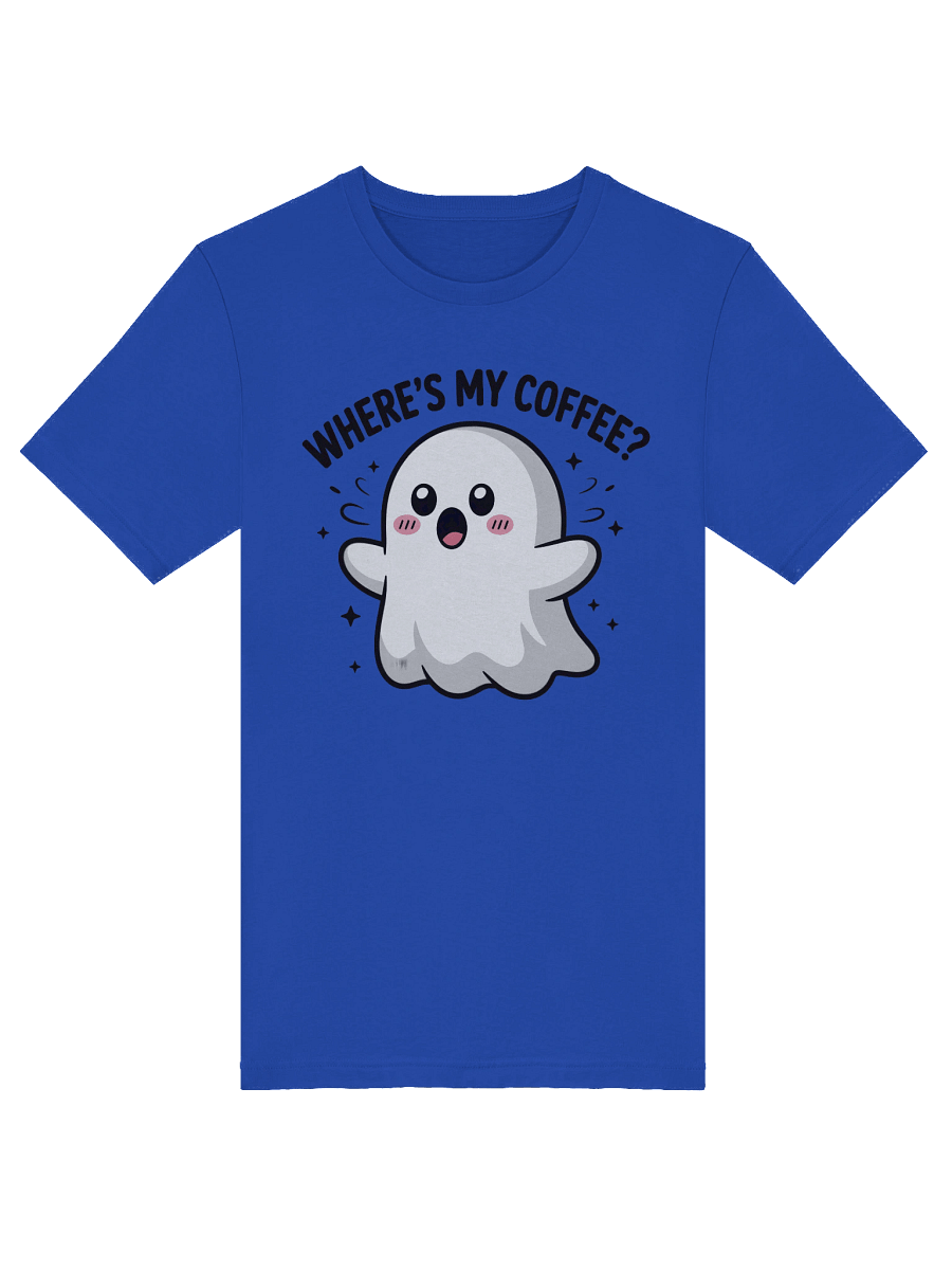 Whimsical Ghost 'Where's My Coffee?' T-Shirt product image (51)