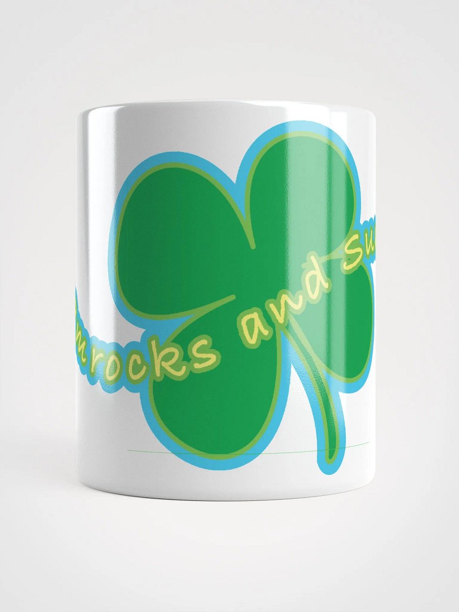 SHAMROCKS AND SUNSHINE • white glossy mug product image (9)