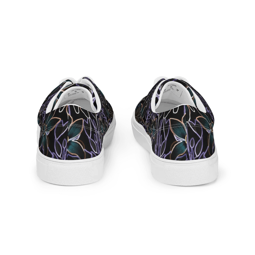 Trippy Dark Florals/Women's Lace-Up Canvas Shoes by Allcolor product image (10)