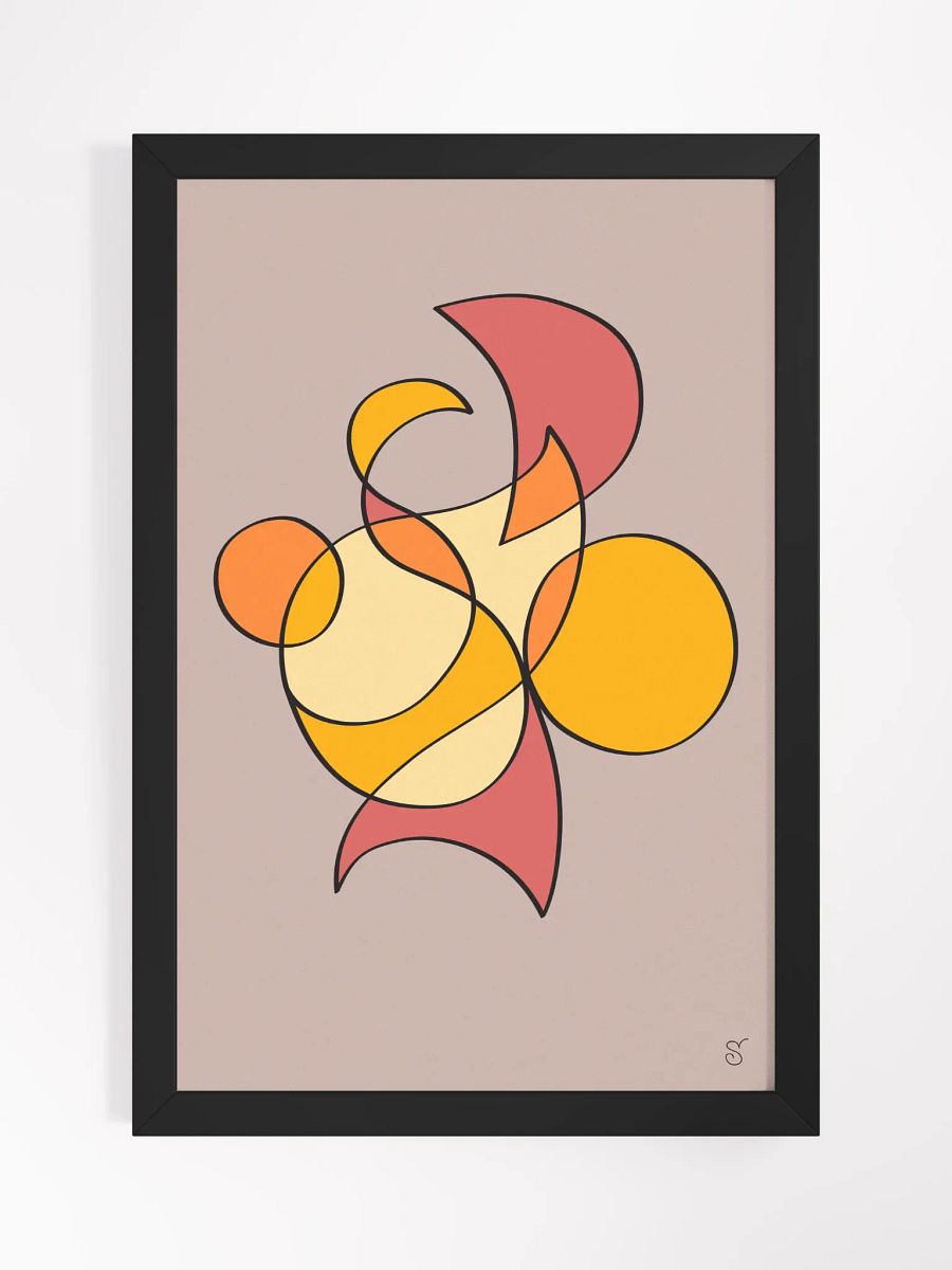 Vibrant Ayous Wood Framed Matte Poster - Abstract Image No. 6 product image (3)