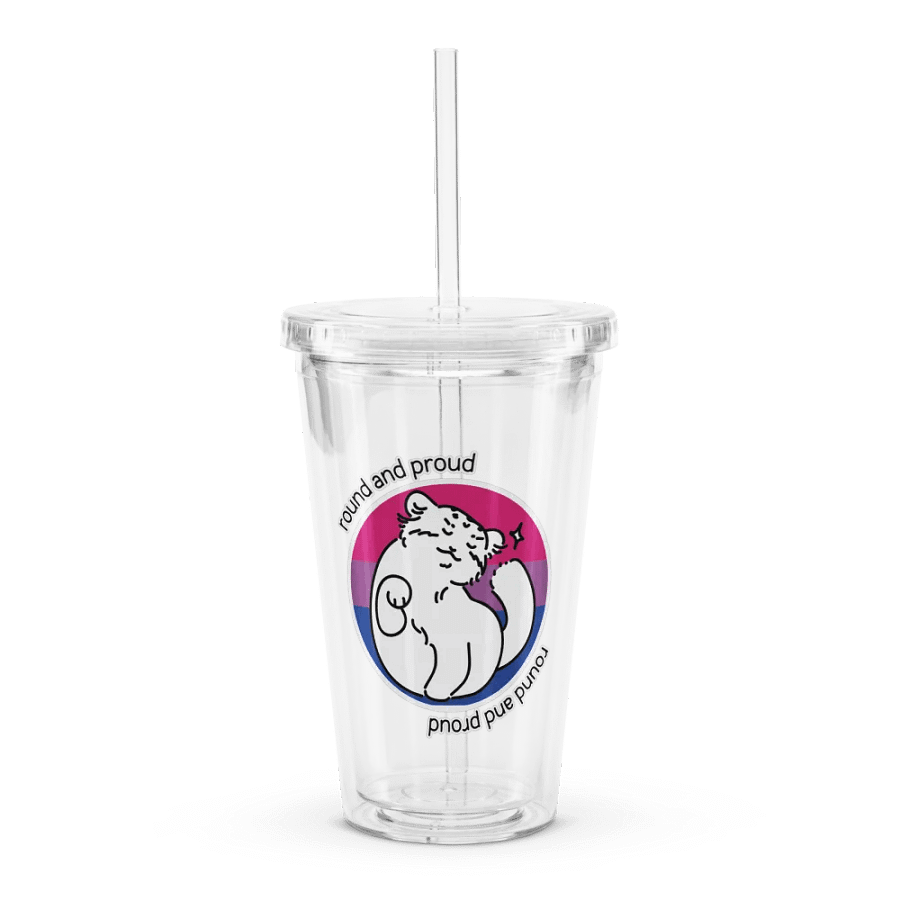 Round and Proud Manul Bisexual Version - Transparent Cup & Straw product image (1)