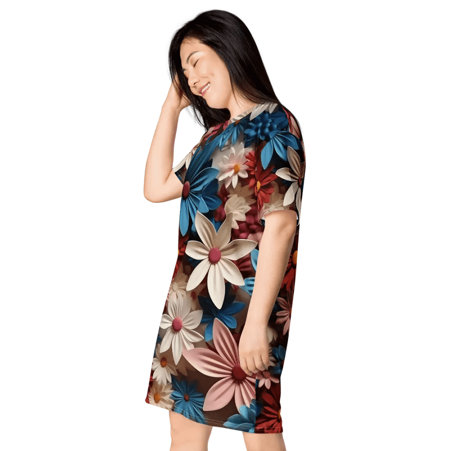 3D-Ditsy-Flowers-Seamless-Patterns T-shirt Dress - V7 product image (7)