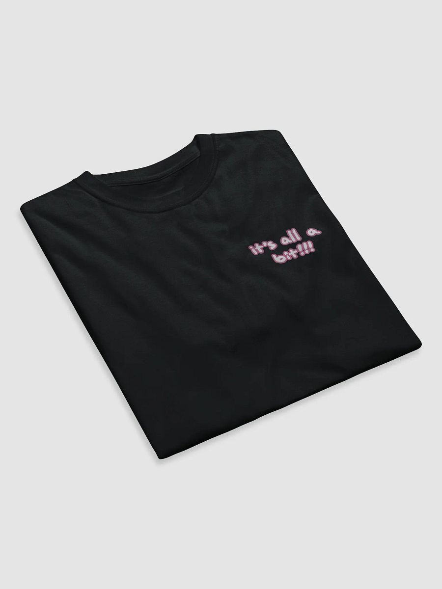 “It’s all a bit!!!” (sm. lined design, #CB6398) unisex eco tee product image (7)