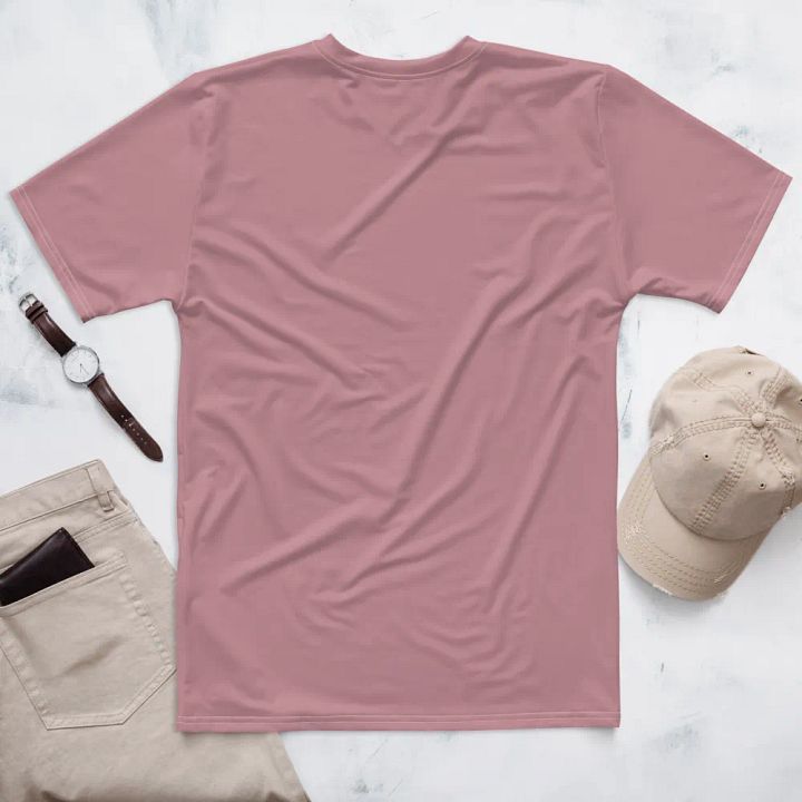 Plain Dusty Pink Soft Summer Men's Crewneck Polyester Heavyweight Premium T-Shirt by Treasure Pie product image (2)