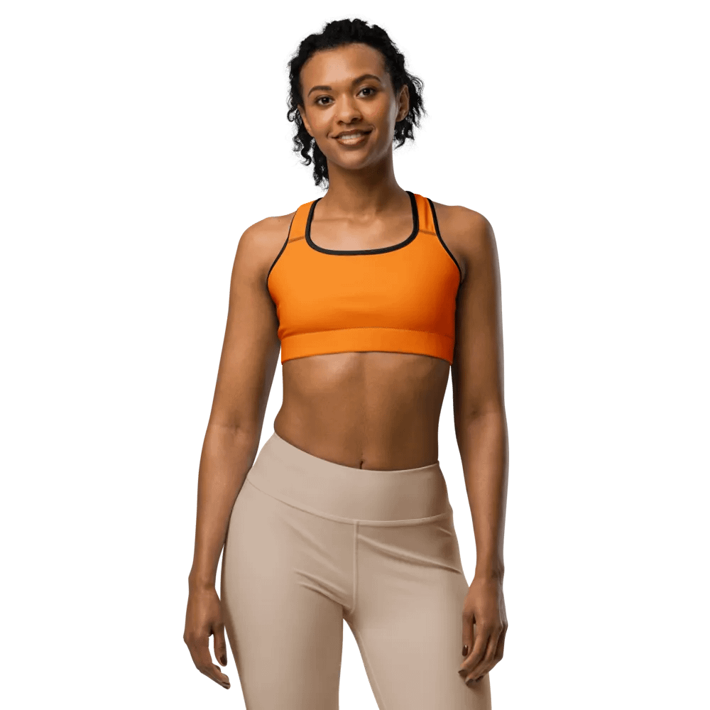 Plain Color Orange Sports Bra product image (3)