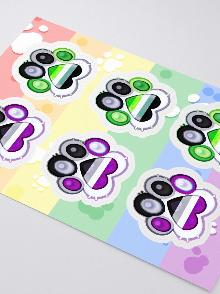 Aro & Ace Medley Pride Paw Prints Sticker Sheet product image (2)