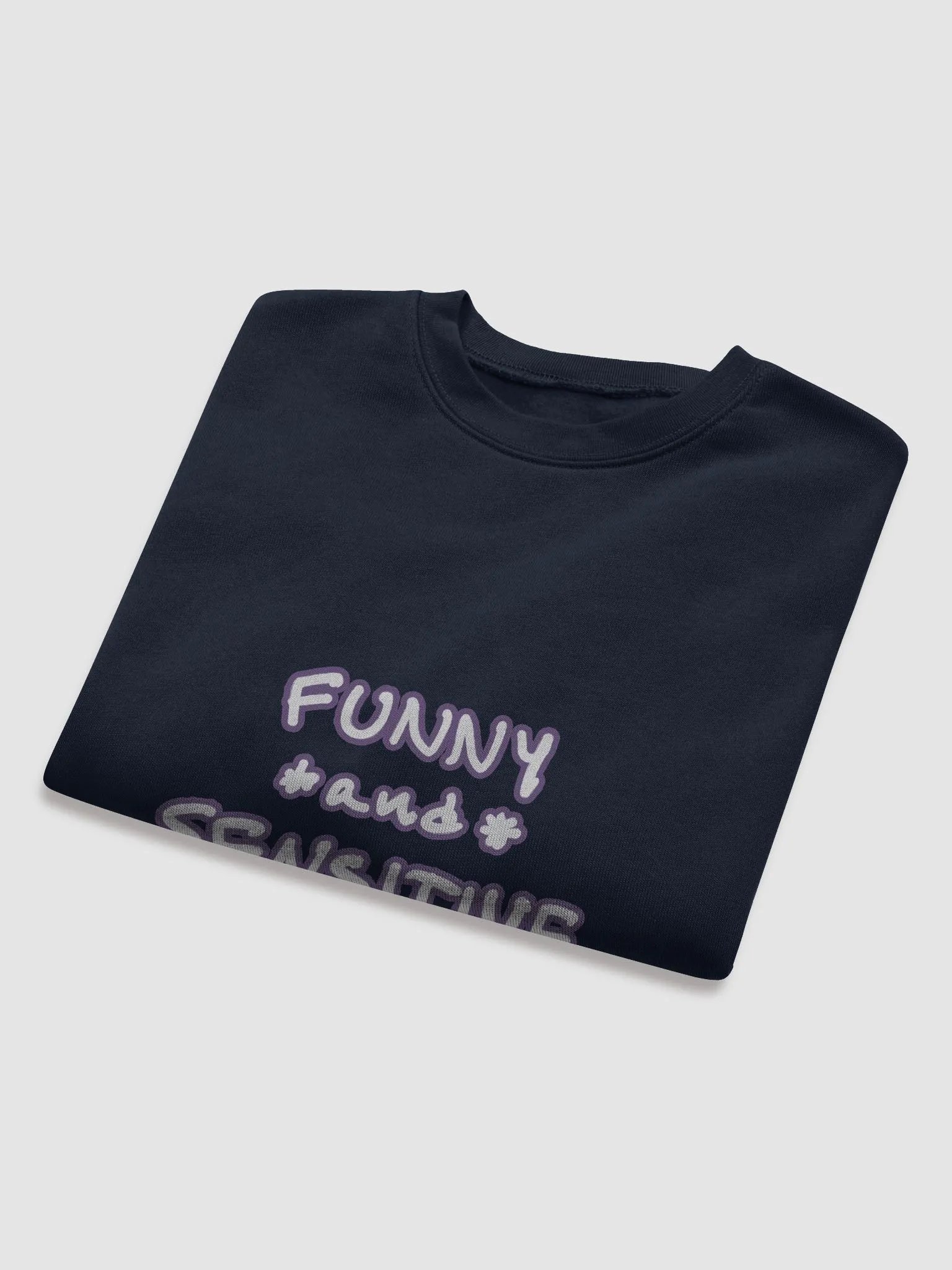 FUNNY *and* SENSITIVE (lined design, #74578B) women’s fleece crop sweatshirt product image (40)