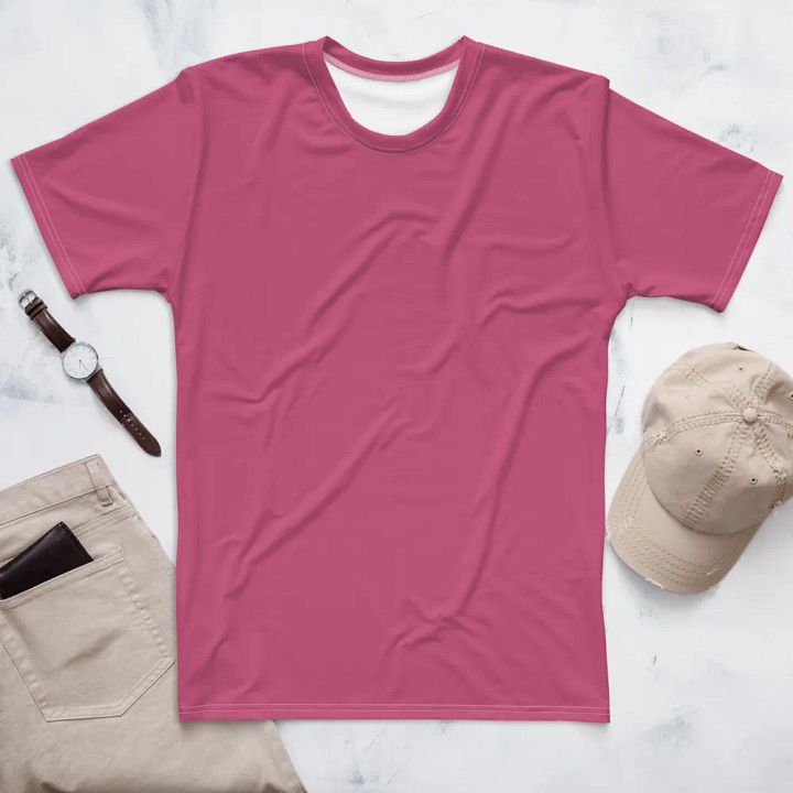 Plain Muted Blush Pink True Summer Men's Crewneck Polyester Heavyweight Premium T-Shirt by Treasure Pie product image (1)