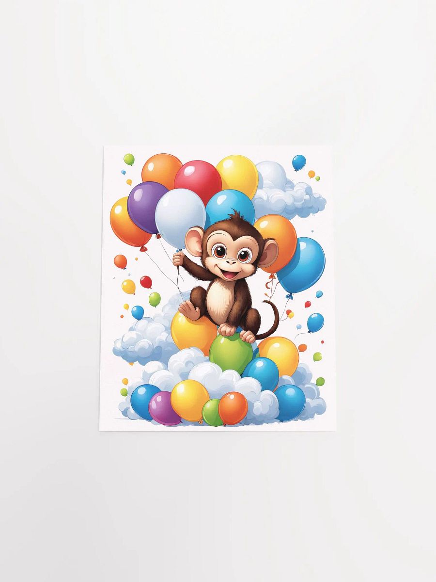 Baby Monkey - Poster - Nursery-Kids Room - Small-Standard Sizes - 8x10-11x14-12x16-16x20 Inches product image (16)