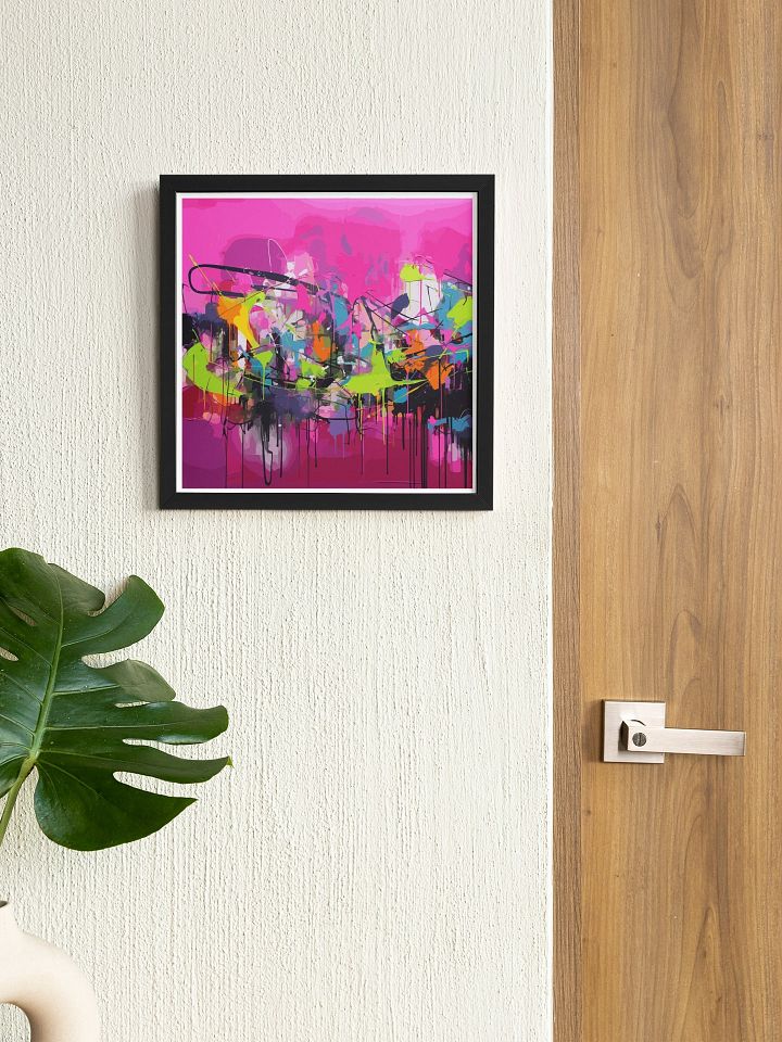 Vibrant Pink Abstract Art Print, Bold Drip Graffiti Painting, Modern Urban Art Poster, Eclectic Splash Color Home Decor, Artistic Wall Art product image (2)