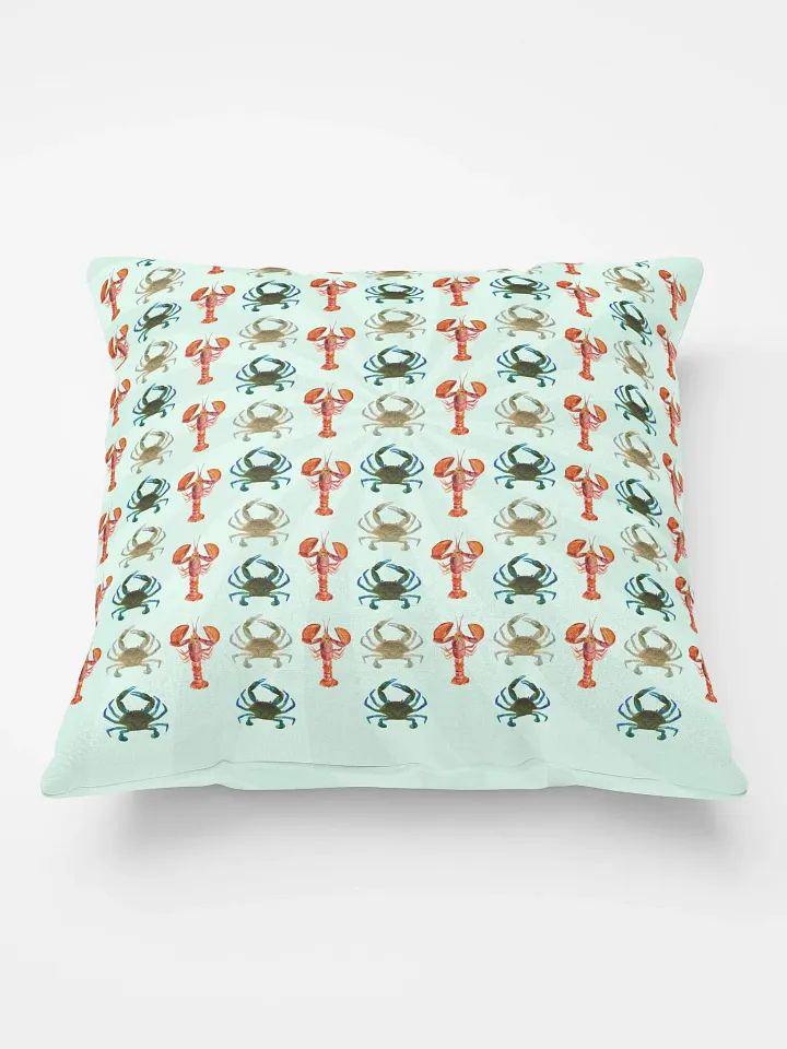 Copy of Crab and Lobster Pale Mint Green Pillow product image (2)