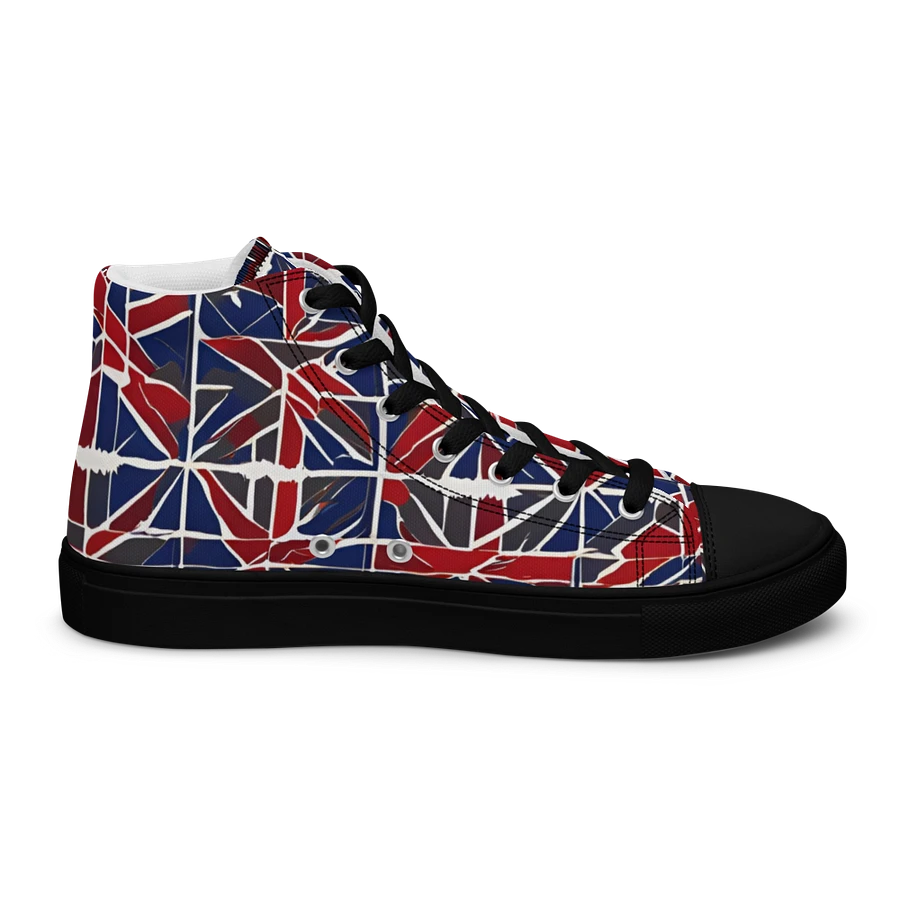 Red And Blue Mosaic Men's High Top Shoes product image (9)