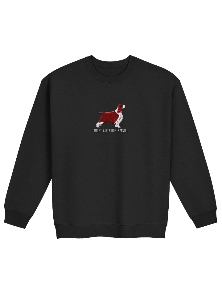 Short Attention Spaniel Sweatshirt (Embroidered) of an English Springer Spaniel(Liver, Show Type) product image (1)