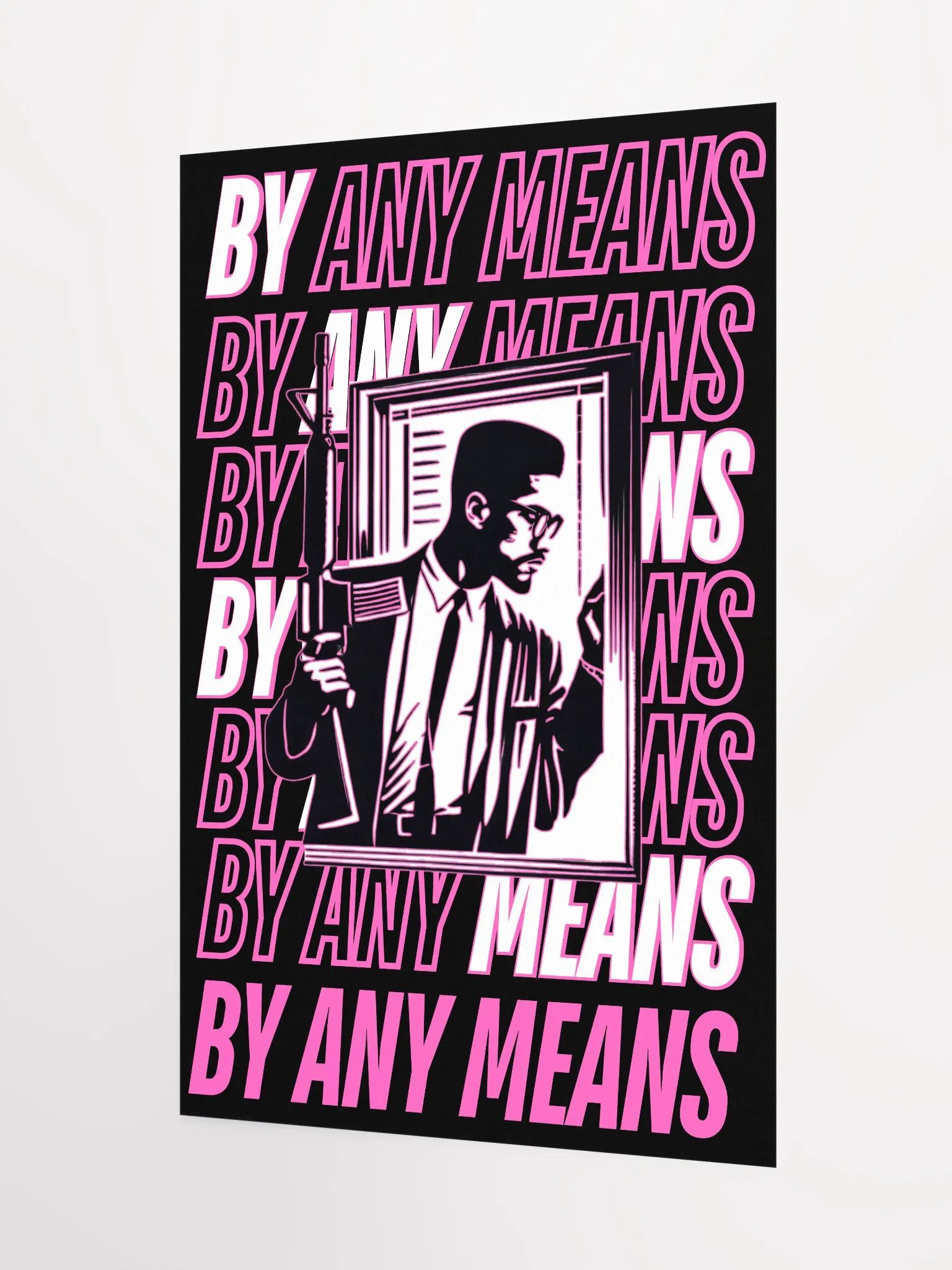 MALCOLM X BY ANY MEANS POSTER (PINK) product image (3)