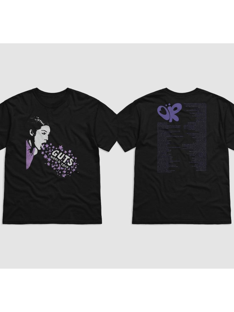 guts tour lyric shirt all american b!tch x jealousy, jealousy product image (1)