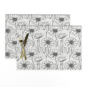 Seamless Pattern - Sketched Daisies in Black and White product image (9)