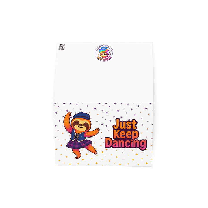 Highland Dance Sloth Greeting Card – Cute Scottish Sloth Card for Dancers, Teachers, Recitals, or Sparkly Sloth Lovers product image (2)