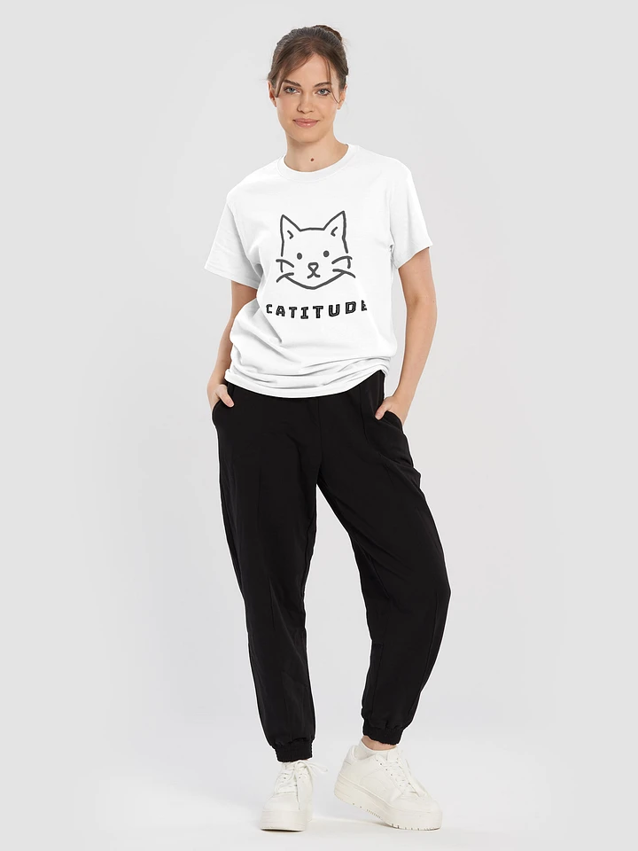 Whiskered Feline Line Art T-Shirt product image (1)