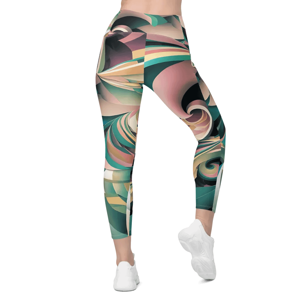 Abstract Lithographic Pattern Design Leggings with pockets - V6 product image (1)