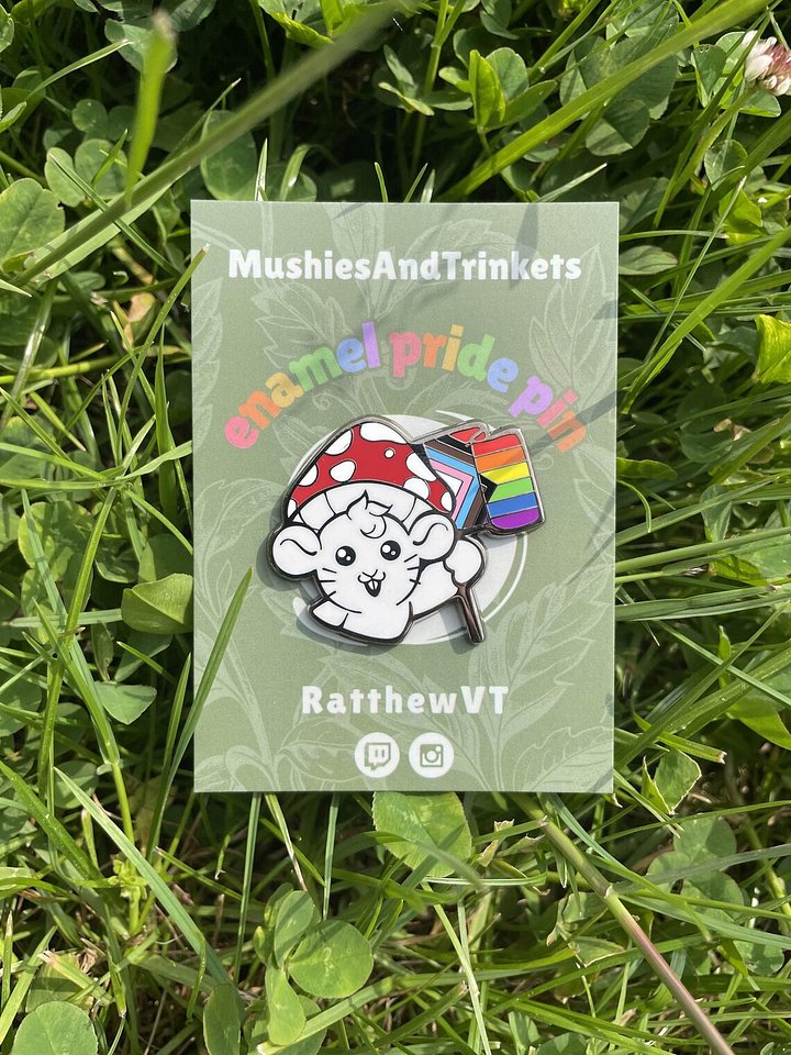 Mushroom Rat Pride Flag Enamel Pins product image (1)