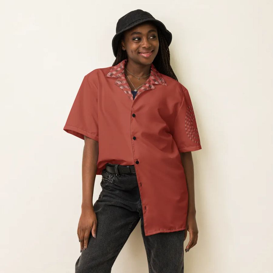 Optical Sun Icon / MO Hawaiian Shirt / Red product image (7)