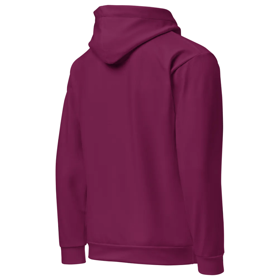 Plain Dark Burgundy Red True Summer Unisex Recycled Polyester Heavyweight Premium Hoodie by Treasure Pie product image (4)