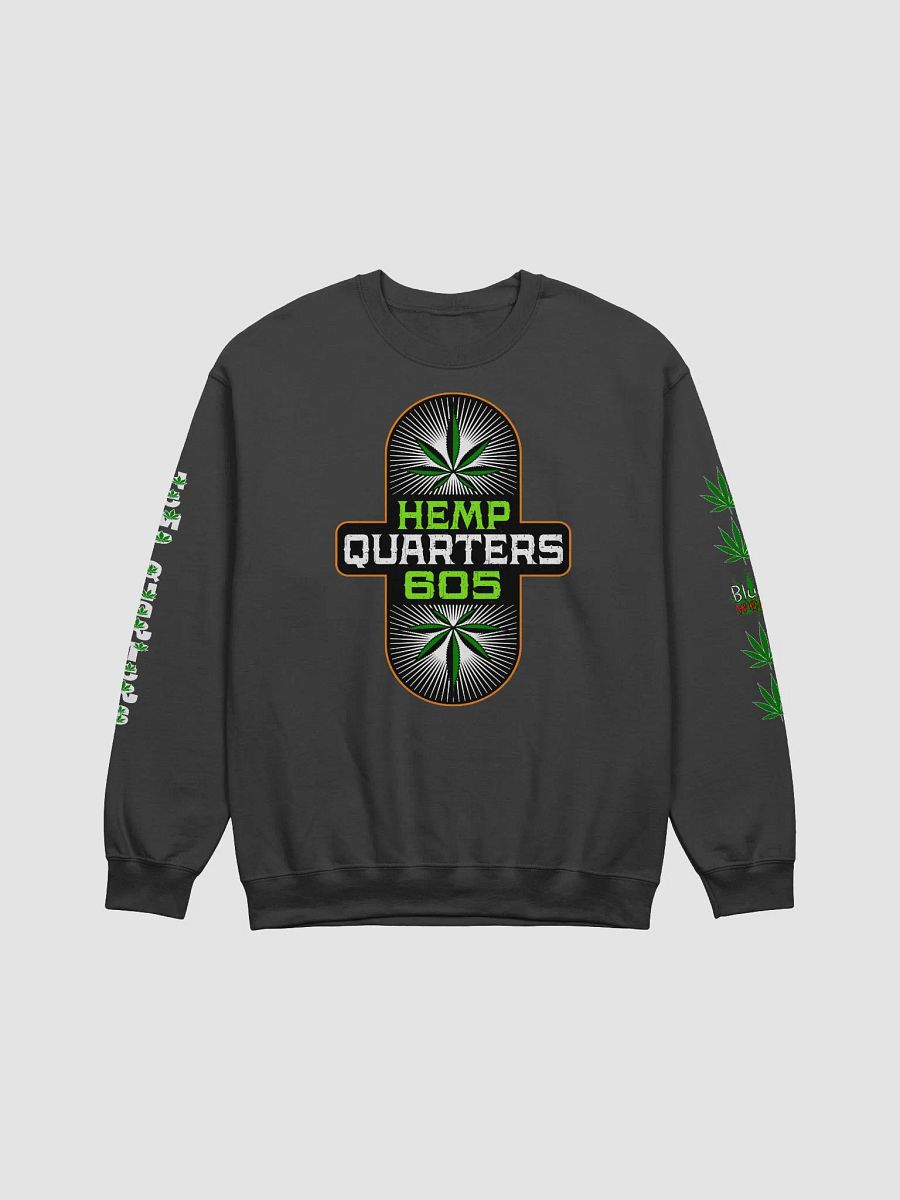 Hemp Quarters Black Sweatshirt Front, Back and Sleeves product image (1)