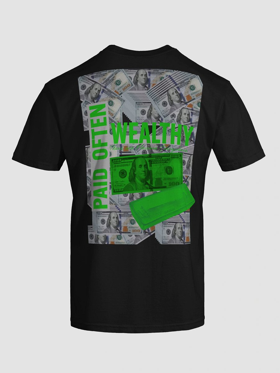 Excellent Delivery Green & Red Stamped Bar Edition Wealthy and Paid Often T-shirt product image (17)