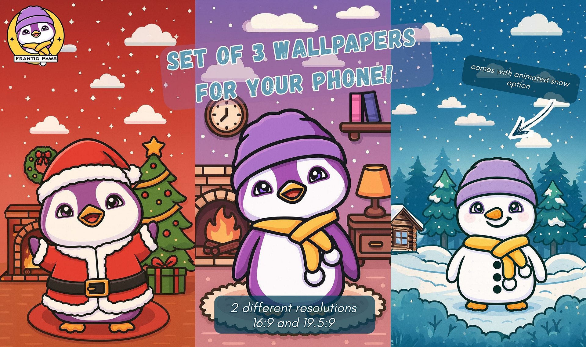 Wintery Wallpapers (set of 3) product image (1)