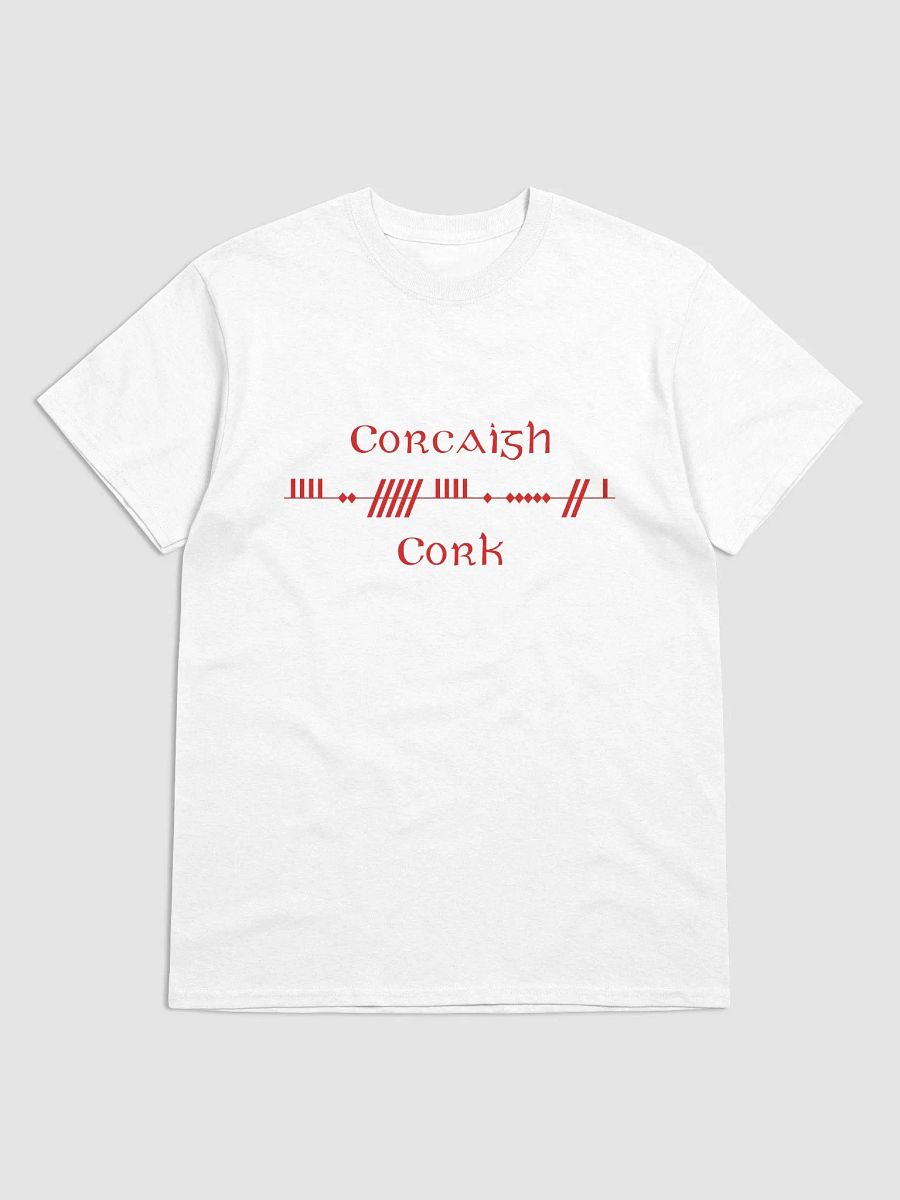 Cork/Corcaigh Scholastic style Ogham white Printed T-shirt product image (1)