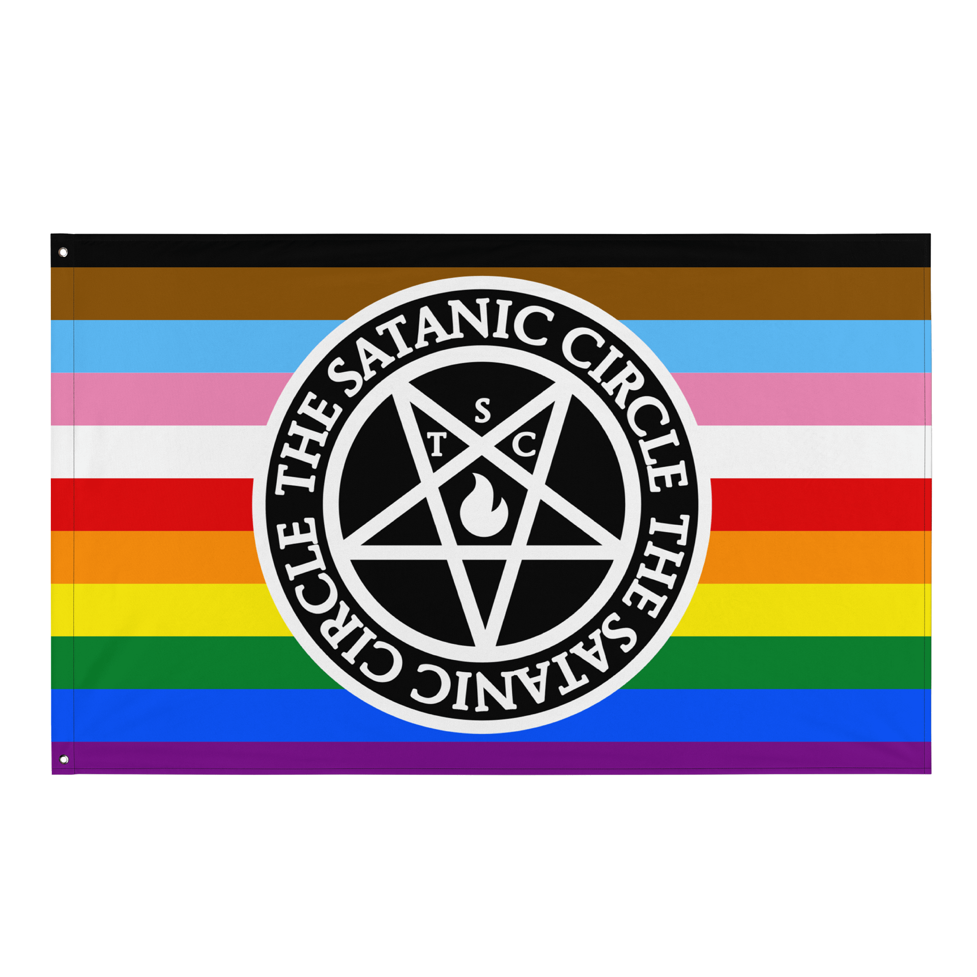 The Satanic Circle - Indoor Progress Pride Flag product image (1)