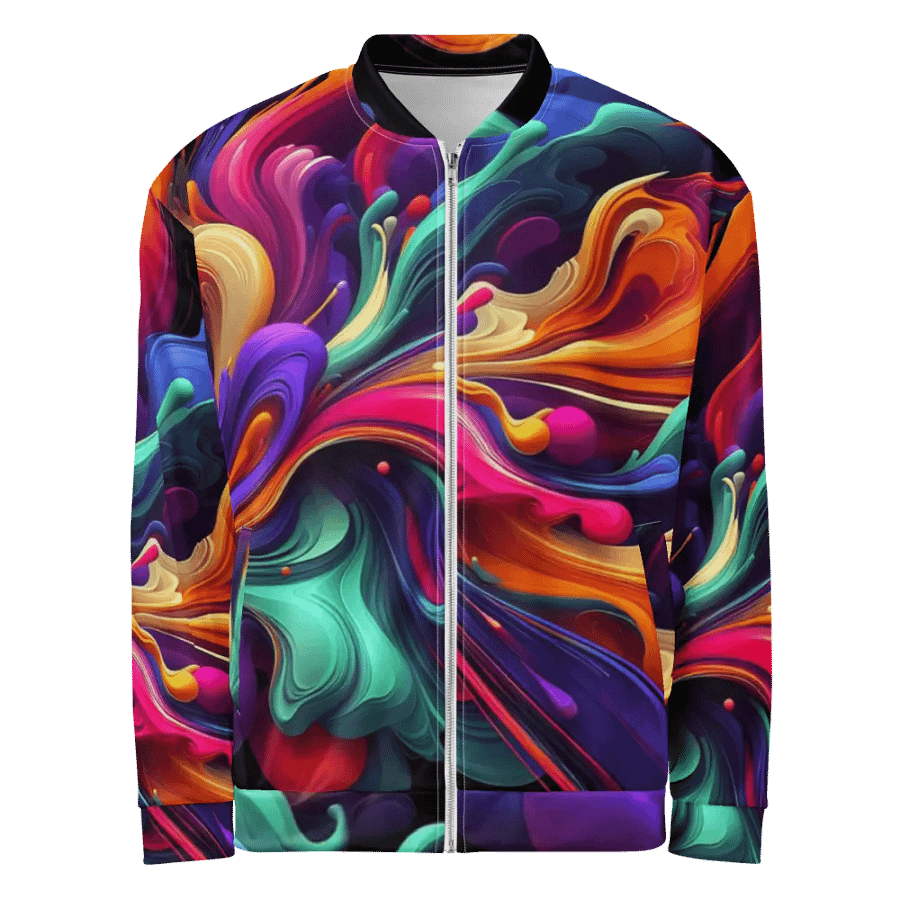 Swirling Spectrum All-Over Bomber Jacket | AI Design product image (1)