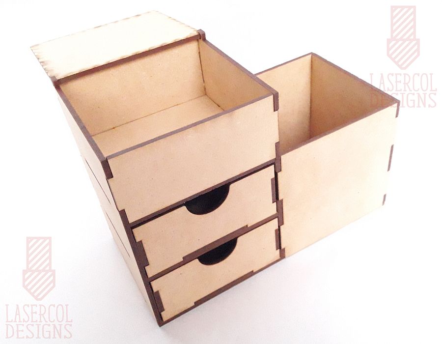 Desk Organizer with drawers - Laser Cut Files product image (8)