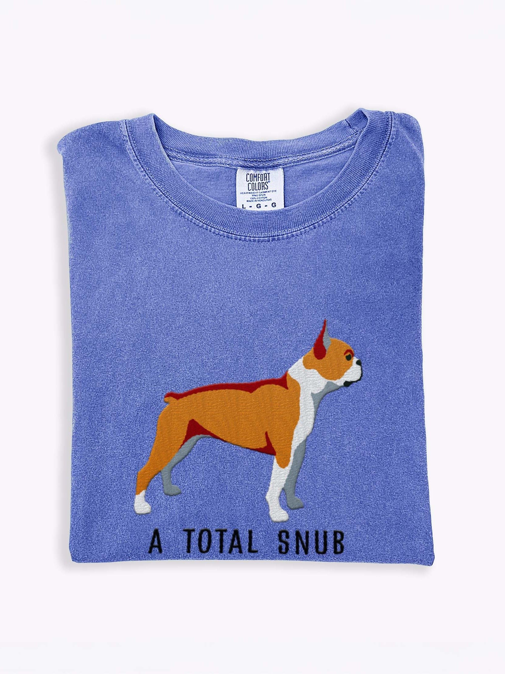 A Total Snub T-Shirt(Embroidered) of a Boston Terrier(Brown & White) product image (2)
