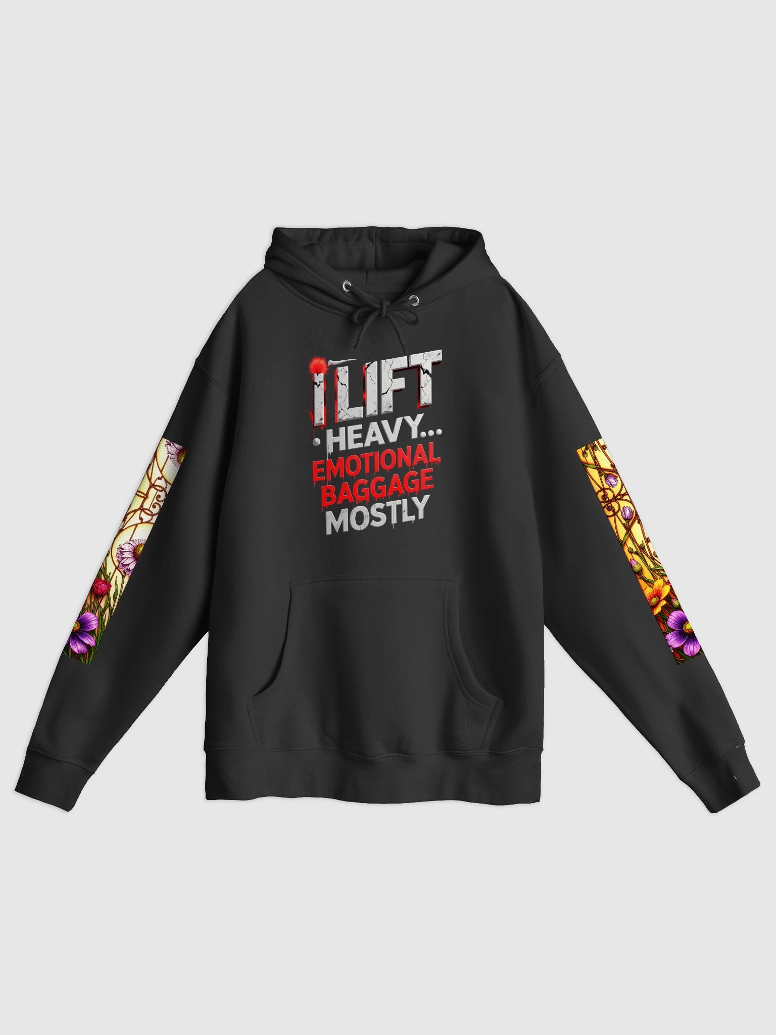Regal Crown Metallic Logo Hoodie - I Lift Heavy Emotional Baggage Mostly product image (1)